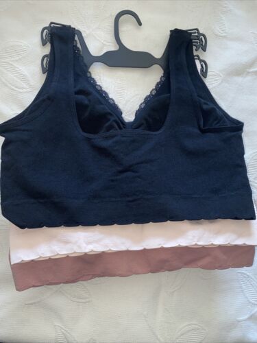 Delta Burke 3-Pack Seamless Bras Size 2X Soft Comfort Lounge Removable Pads NEW
