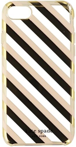 KATE SPADE PHONE CASE GOLD & BLUSH  STRIPED FOR  iPHONE  6s/ 6/7  NEW