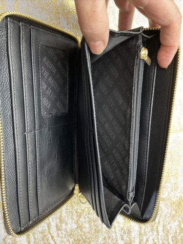 STEVE MADDEN WALLET WRISTLET PRINTED LOGO BROWN MULTI TONE SO DIFFERENT!!