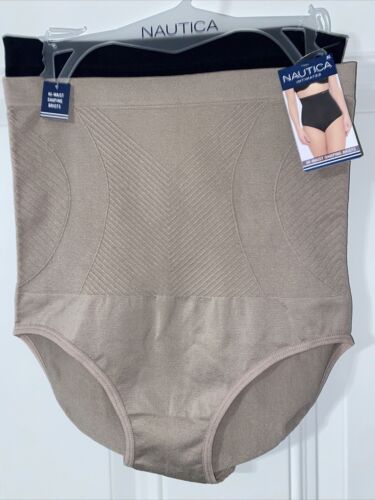 NAUTICA INTIMATES NT7128 2PKD~ HI WAIST SHAPING BRIEF PANTIES~GREAT FIT~XL
