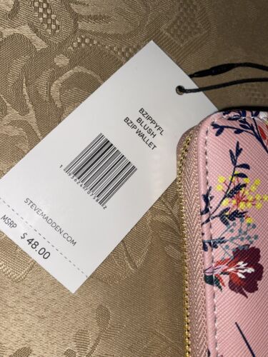STEVE MADDEN WALLET WRISTLET FLORAL BLUSH ORGANIZER Gold Zipper SO PRETTY!