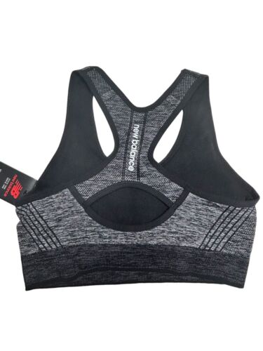 New Balance Medium Impact Sports Bra Style # 112002 BLACK/CHARCOAL Size XL~GREAT