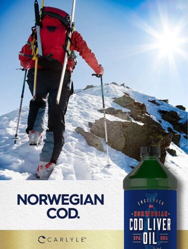 Cod Liver Oil Norwegian 16 fl oz Bottle Non-GMO, Gluten Free | by Carlyle