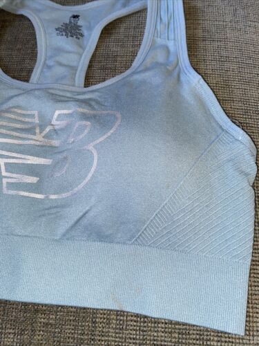 NEW BALANCE Medium Impact Sports Bra Style # 111048 Size XXL Smoked Blue CUTE