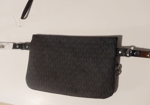 MICHAEL KORS  FANNY PACK BLACK WITH SILVER ZIPPER AND CHAIN MED TAKE A LOOK!!!!!