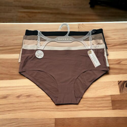 DANSKIN INTIMATES 5 Pack~Multicolor~No Show Panties Size L~ Style DS3219~UNIQUE