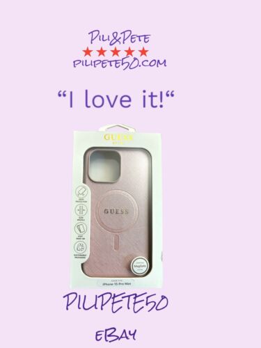 Guess iPhone 15 Pro Max MagSafe Case Cover Saffiano Collection Pink Signature