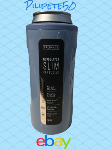 BRUMATE HOPSULATOR SLIM CAN COOLER 12oz. DENIM BLUE-NEW! Tumbler 12oz~COOL!