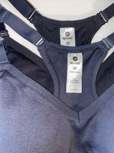 90 Degree By Reflex High Performance~Sport Bra~Charcoal &Black Set of 2~Sze MED.