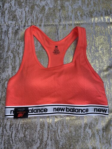 New Balance Medium Impact Sport Bra 1153  Sunrise Orange/Black/White XXL-MSRP$35