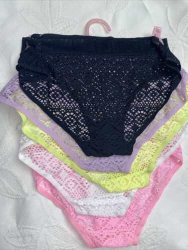 JUICY COUTURE Women’s Intimates Lace Cheeky Underwear Panties Size L 5 Pcs CUTE!