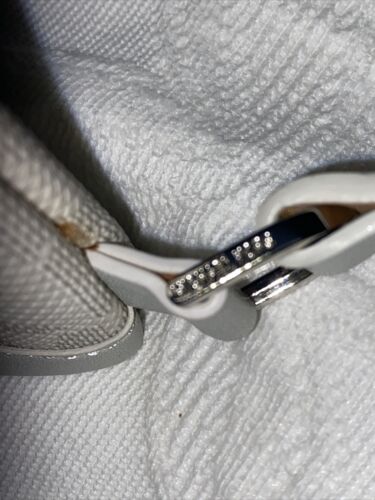 MICHAEL KORS Fanny Pack White Light Gray Edge And Logo Med  Genuine Leather!