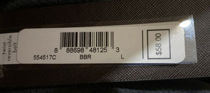 Michael Kors Belt Reversible Black MK Mini Logo To Brown MK Silver Buckle