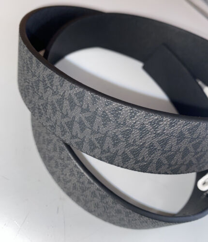 Michael Kors Belt Reversible Black MK Mini Logo To Brown MK Silver Buckle