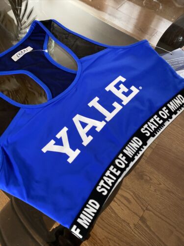 Nuyu  YALE University Womens Large BLUE Sports Bra Racerback Brand NEW