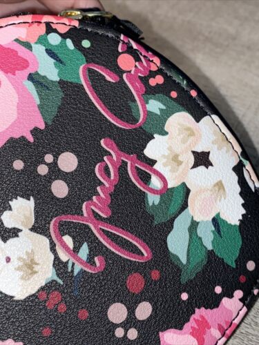 JUICY COUTURE PICK UR PETAL BLACK PEEK A BOW HEART WRISTLET SHAPED COIN PURSE