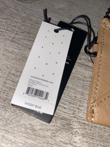 Aimee Kestenberg Ashley Pebbled Leather Pouch/Card Holder - Camel ~REAR FIND!
