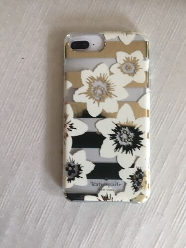 KATE SPADE IPHONE CASE CLEAR HOLLYHOCK GOLD ACCENTS RHINESTONE 8,7,6s,6 PLUS
