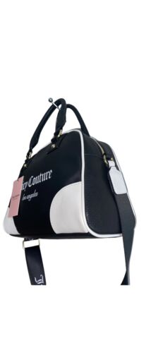 Juicy Couture Fashionista Sports Bowler Satchel Crossbody Black White NWT!!!