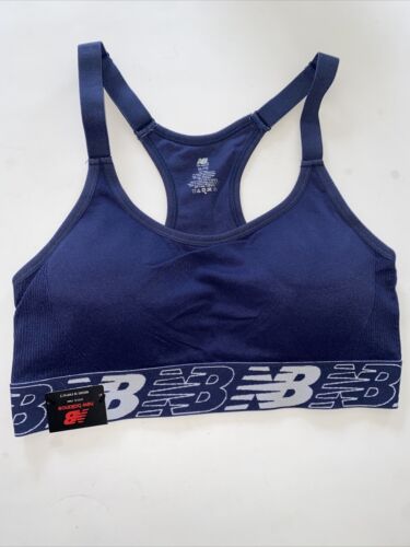New Balance Medium Impact Sports Bra~Style R000542 Sz XL~PIGMENT BLUE~REAR FIND