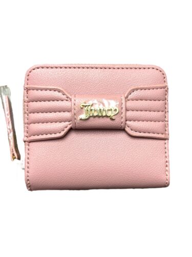 Juicy Couture Pink Blush~Pretty Bow Small~Zip Around Wallet~Gold Logo~GREAT BUY