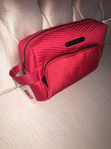 Aimee Kestenberg  Isabela Large Poppy Red Chevron Quilted T00145 Cosmetic Bag