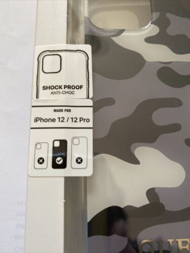 GUESS® Camo Army Green iPhone 12 /12 Pro Hard Men's Case Gold Logo NIB Rare NEW