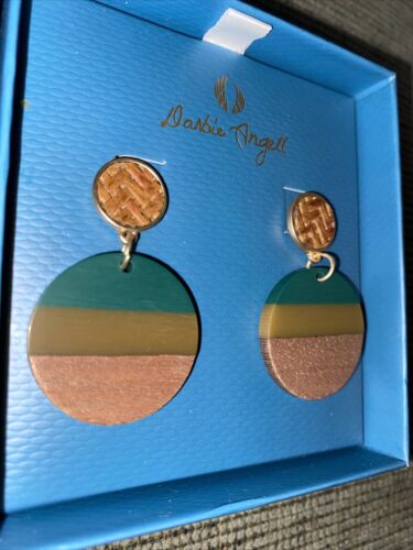 DARBIE ANGELL ~Earrings ~ Multicolor ~ Gold ~Tone Fashion Designer NIB ~ UNIQUE