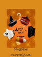 Piper K Set of 5 Mid-Size Halloween Hair Claw Clips Ghost Pumpkin Hat Cat TRICK