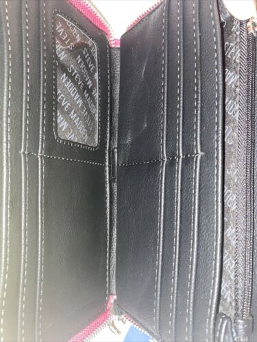 STEVE MADDEN WALLET WRISTLET PINK (HOT PINK) SMOOTH TEXTURED