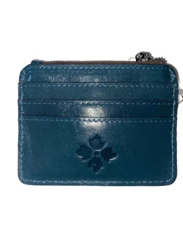 Patricia Nash CASSIS Leather CC ID Case RFID-Blue Coral Rose Tool~CLASSIC BEAUTY