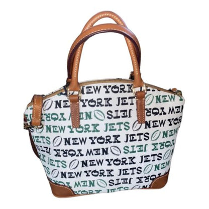 Dooney & Bourke NFL New York Jets Charli Satchel Crossbody White Multi $258 NWT