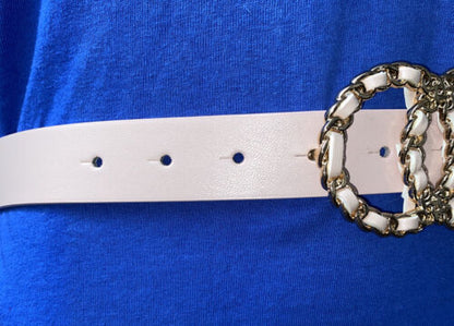JUICY COUTURE BELT PINK BEAUTIFUL PINK AND GOLD CIRCLE BUCKLE