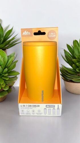 HydraPeak~4 In 1 Can Cooler~ Non Slip Rubber Base~Tangerine ~GREAT PURCHASE!