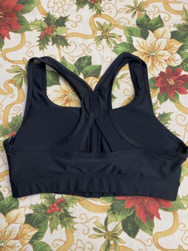 JOCKEY WOMEN'S HIGH IMPACT MESH BACK ZIP FRONT SPORTS BRA BLACK LARGE