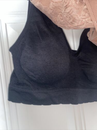 Delta Burke 3-Pack Seamless Bras 1X Lace & Soft Comfort Lounge Removable Pad NEW