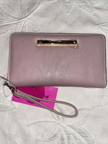 Betsey Johnson Zip Around Wallet/Wristlet Rose-Blush MBJ1900X CUTE  NWT