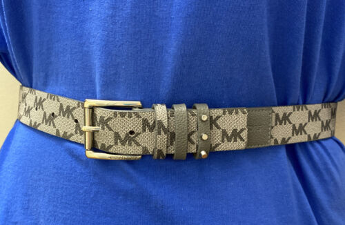 MICHAEL KOR BELT GRAY WITH TRIPLE BELT LOOP SILVER BUCKLE REALLY NICE!!!!!
