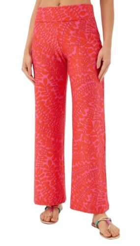 Trina Turk Bal Harbour RollOn CoverUp Pants MED~Bicolor Floral NWT~MSRP$168~CHIC