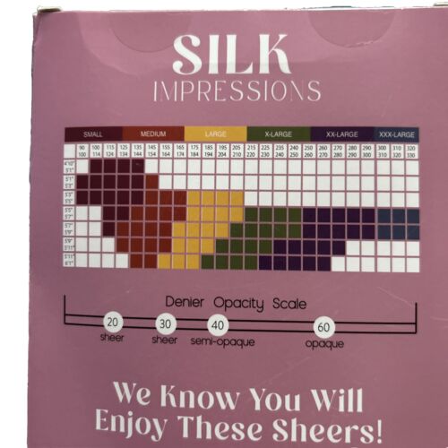 Silk Impressions Medium Sheer Support 30Denier~2-pairs Black~High Waisted~ XXL