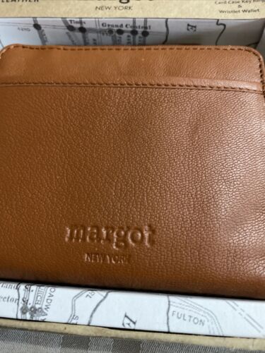 Margot New York Leather Cyrus Wristlet & Kate Card-Case Style# MG3004-CR~ UNIQUE