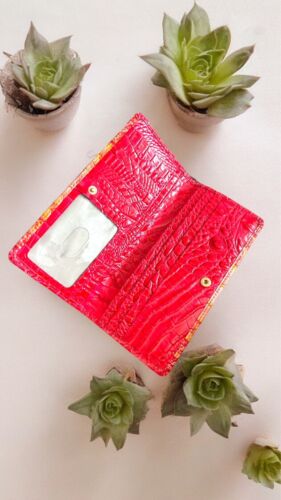 ✨New Women's Brahmin Melbourne Ady Leather Wallet INFUSION OMBRE Orange Genuine!