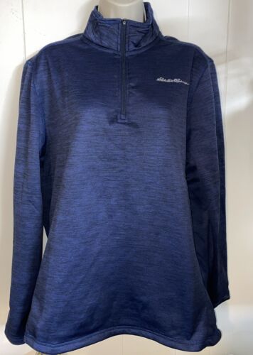 Eddie Bauer Pullover Mens Blue Pullover Warm Fleece Lined "Keep Warm" MSRP $60
