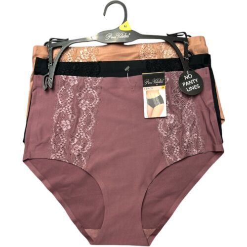 PRIMA VALENTINA 3 Pcs LACE PANTIES  HI-CUT~8052~MULTICOLOR~SEAMLESS MF~MEDIUM