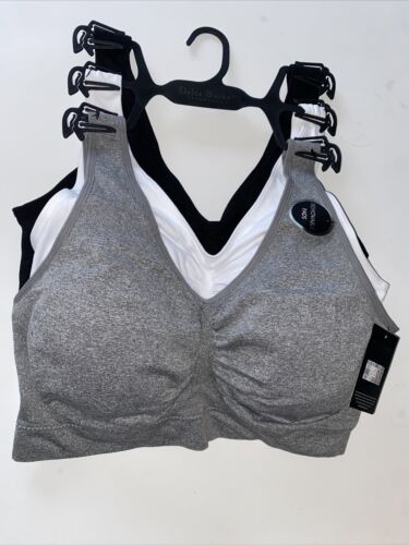 Delta Burke 3-Pack Seamless Bras Size 2X Soft Comfort Lounge Removable Pads NEW