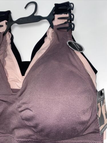 Delta Burke 3-Pack Seamless Bras Size 3X Soft Comfort Lounge Removable Pads