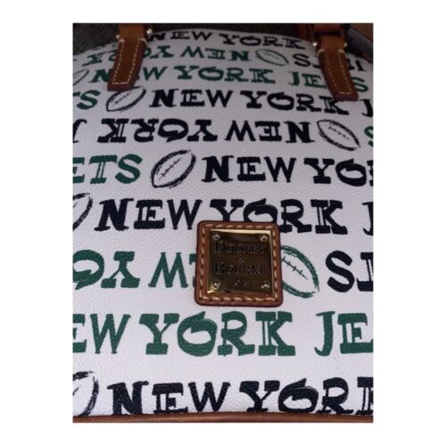 Dooney & Bourke NFL New York Jets Charli Satchel Crossbody White Multi $258 NWT