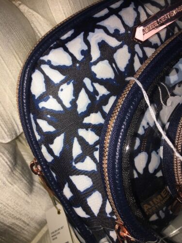 Aimee Kestenberg CHELSEA 3Piece INDIGO DYE DESIGNER Cosmetic Rose Gold Hardware