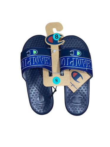 Champion Men's Super Slide Varsity Duo Sporty Slide Sandals Navy Size 8~ COMFORT