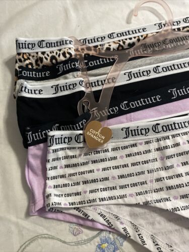 JUICY COUTURE JC6555~ 5 Pack SIGNATURE WAIST COMFY COTTON SPANDEX PANTIES ~L